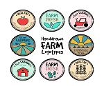 8 hand-painted Farm Logo vector
